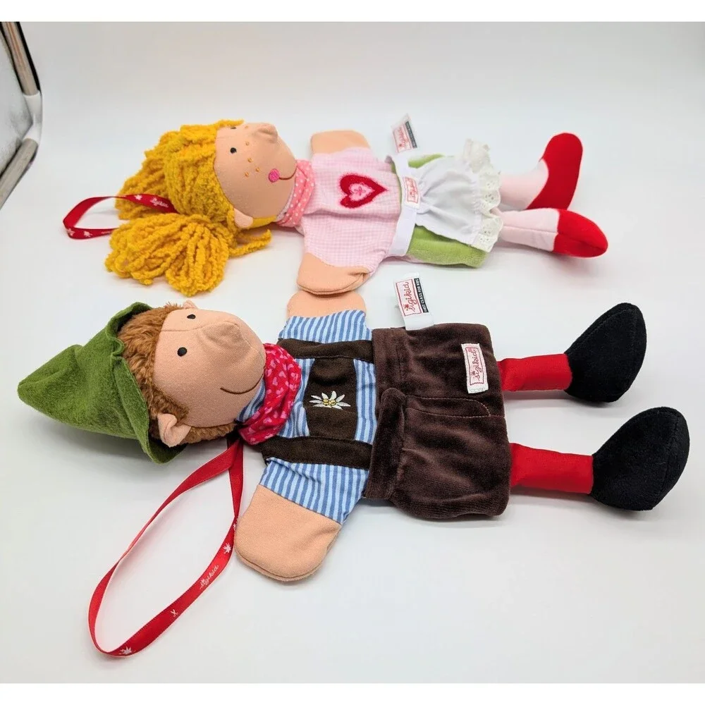 Set Of 2 Sigikid Plush Hand Puppets Boy & Girl Germany My Little Theatre